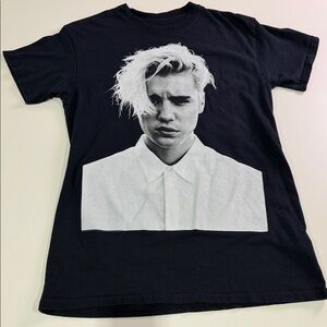Justin Bieber Black and White Graphic Tee